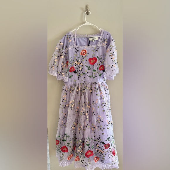 NWT JessaKae Darla Floral Embroidered Tulle Lace Trim Dress | Size 4X - Picture 4 of 12